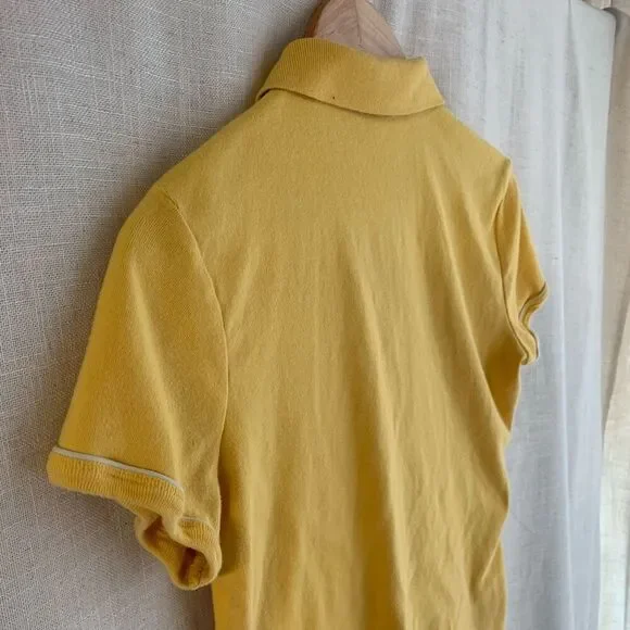 Tommy Hilfiger Womens Logo Polo Top Size L Yellow Tennis Prep Old Money Y2K Golf - Picture 6 of 15